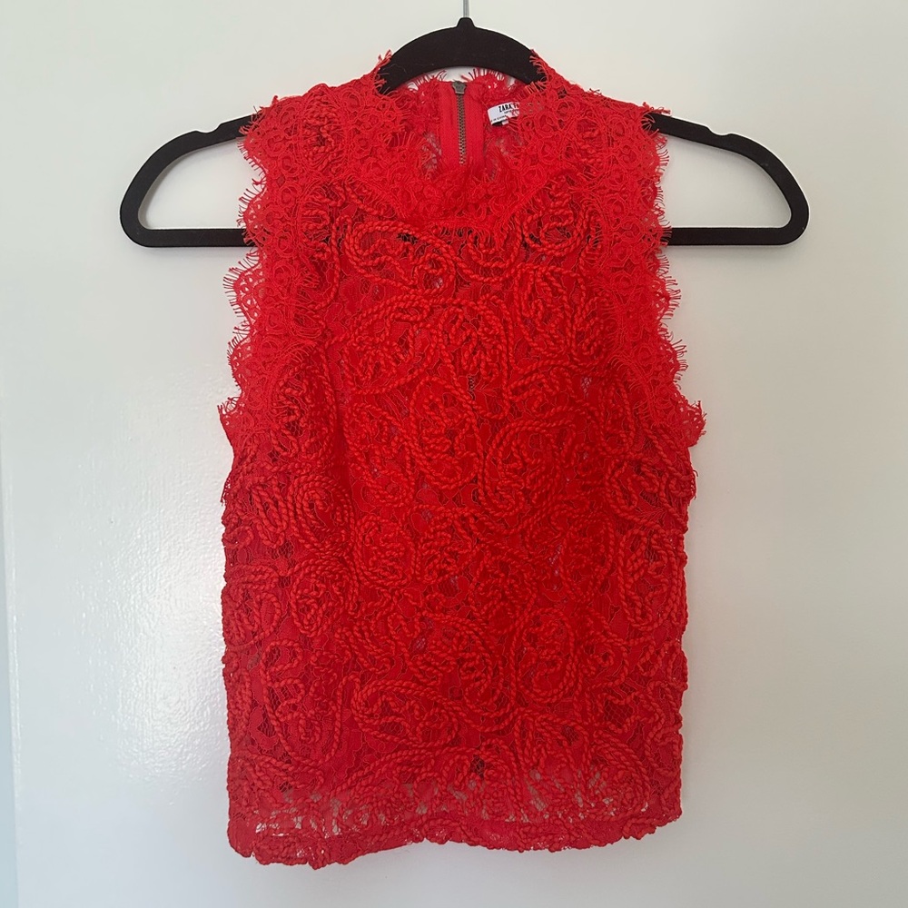 Zara trf, women’s red lace top